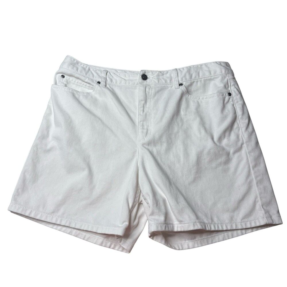 Vintage Liz Claiborne Shorts Denim Jorts White Classic Fit Womens Size 14 plus